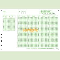 SN-0073　A4マークシート年クラス番号100問10択カタカナ