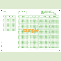 SN-0074　A4マークシート年クラス番号100問10択アルファベット