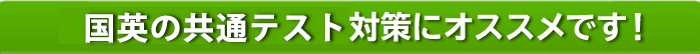 国英の共通テスト対策にオススメです！！